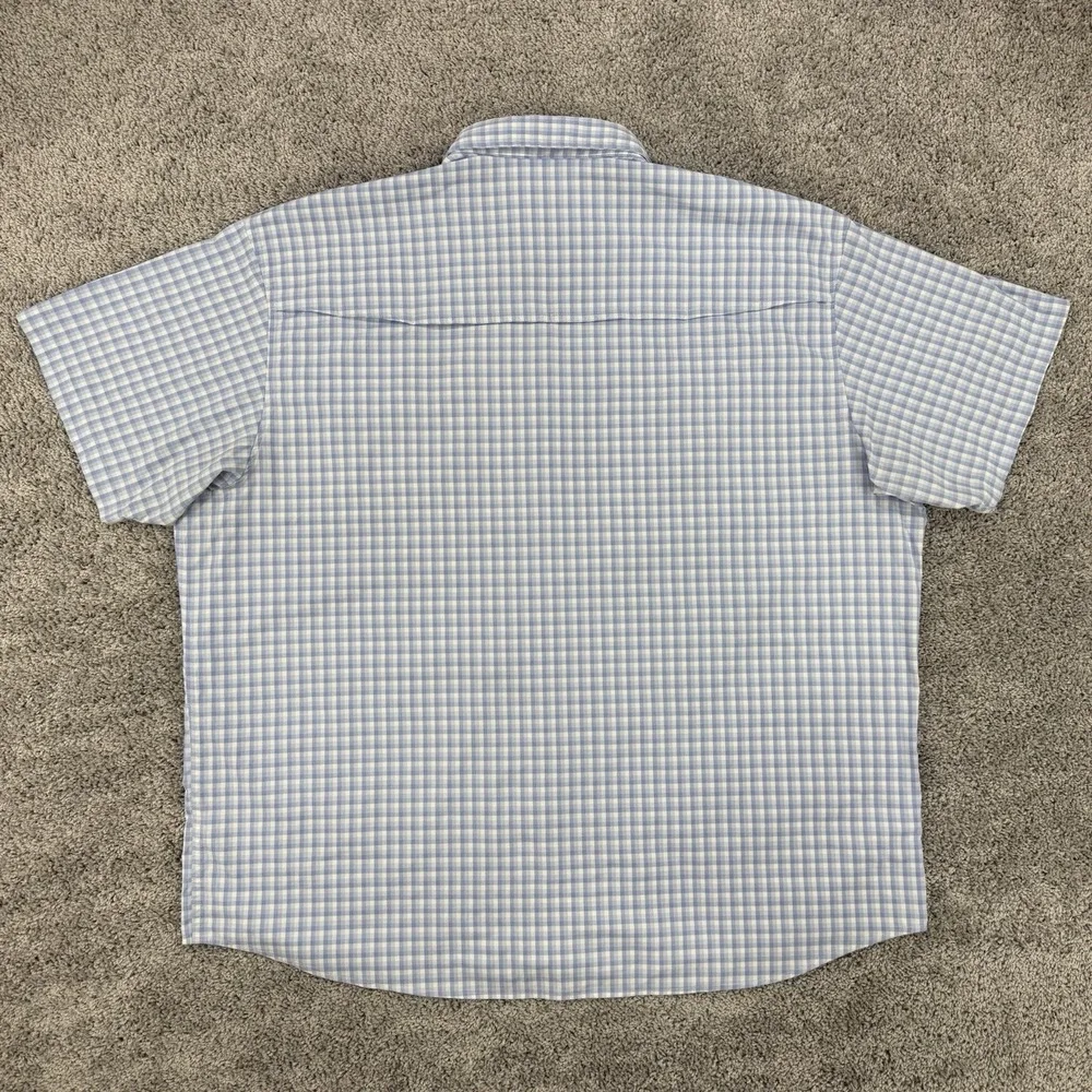 Poncho The Ono Shirt Men's 3XL Blue White Plaid Regular Fit Fishing Outdoors